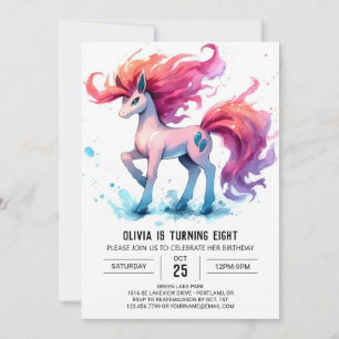 Modern Printable Horse Birthday Einladung