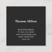 Modern Printed Kraft Black Hello Consultant Quadratische Visitenkarte (Rückseite)