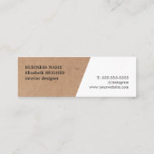 Modern Printed Kraft Paper White Geometric Mini Visitenkarte (Rückseite)
