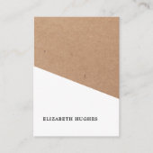 Modern Printed Kraft Paper White Geometric Visitenkarte (Vorderseite)