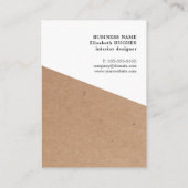 Modern Printed Kraft Paper White Geometric Visitenkarte (Rückseite)