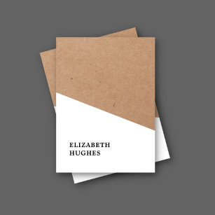 Modern Printed Kraft Paper White Geometric Visitenkarte