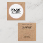 Modern Printed Kraft White Circle Salon Rabattkarte (Vorne/Hinten)