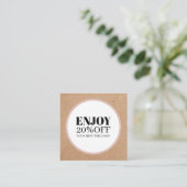 Modern Printed Kraft White Circle Salon Rabattkarte (Stehend Vorderseite)