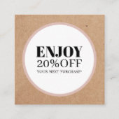 Modern Printed Kraft White Circle Salon Rabattkarte (Vorderseite)