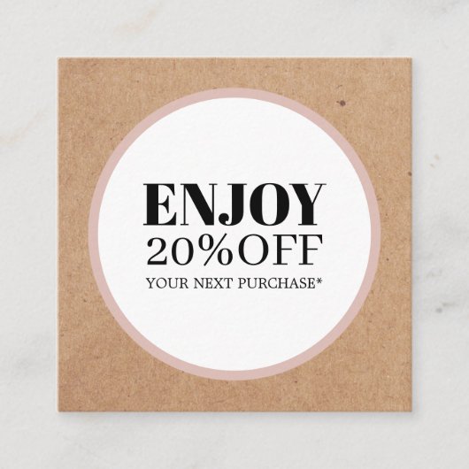 Modern Printed Kraft White Circle Salon Rabattkarte (Vorderseite)