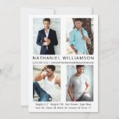 Modern Pro Model 5 Fotos Comp Card Einladung (Rückseite)