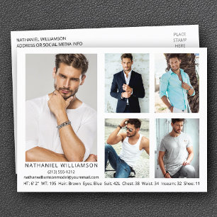 Modern Pro Model 5 Fotos Comp Card Postkarte