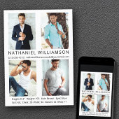 Modern Pro Model Actor 4 Fotos Comp Card Einladung