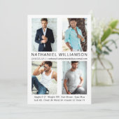 Modern Pro Model Actor 4 Fotos Comp Card Einladung (Stehend Vorderseite)