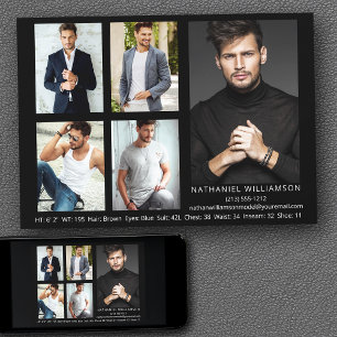 Modern Pro Model Actor 5 Foto Comp Card Einladung