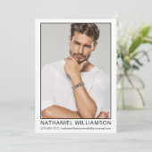 Modern Pro Model Actor Foto Card Einladung (Stehend Vorderseite)