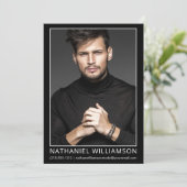 Modern Pro Model and Actor Foto Card Einladung (Stehend Vorderseite)