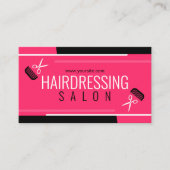 Modern profession Pink hair stylist Visitenkarte (Vorderseite)