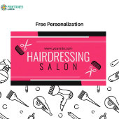 Modern profession Pink hair stylist Visitenkarte