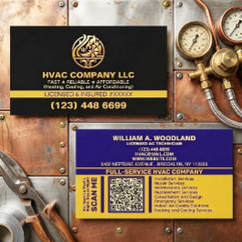 Modern Professional AC HVAC Company Logo & License Visitenkarte