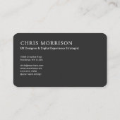 Modern Professional Black Photo Monogram Visitenkarte (Rückseite)