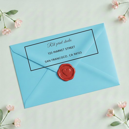 Modern Professional Border Return Address Stamp Permastempel