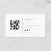 Modern professional business card with QR code Visitenkarte (Rückseite)