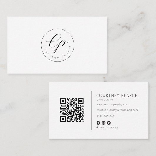 Modern professional business card with QR code Visitenkarte (Vorne/Hinten)