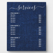 Modern Professional Business Price List Plaque Fotoplatte (Vorderseite)