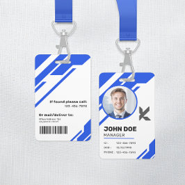 Modern Professional Corporate Manager ID Badge Ausweis
