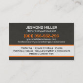 Modern Professional Drywall Plastering Services  Visitenkarte (Rückseite)