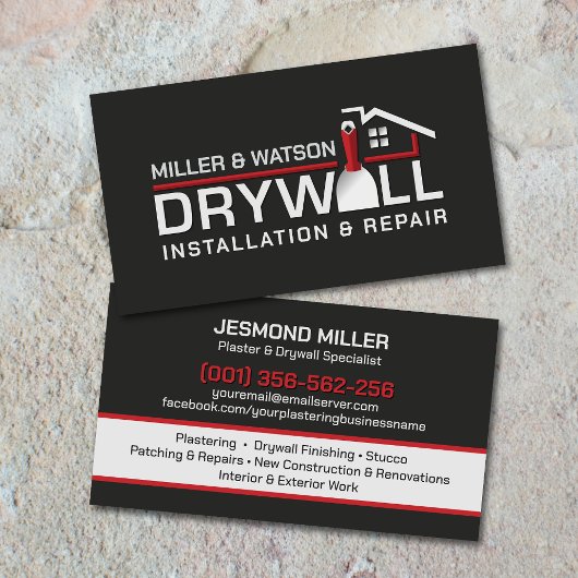 Modern Professional Drywall Plastering Services  Visitenkarte