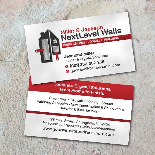Modern Professional Drywall Plastering Services  Visitenkarte