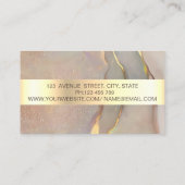 Modern  Professional Gold Stripe Pink Opal Visitenkarte (Rückseite)