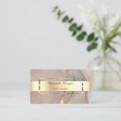 Modern  Professional Gold Stripe Pink Opal Visitenkarte (Stehend Vorderseite)