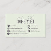 Modern Professional Hair Stylist High-end Visitenkarte (Rückseite)