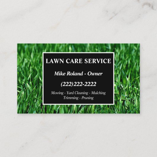 Modern Professional Lawn Care Gardener Services Bu Visitenkarte (Vorderseite)