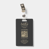 Modern Professional Marketing Elegant Black Gold Ausweis (Rückseite mit Clip)