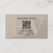 Modern Professional Minimalist Monogrammed Logo Visitenkarte (Rückseite)