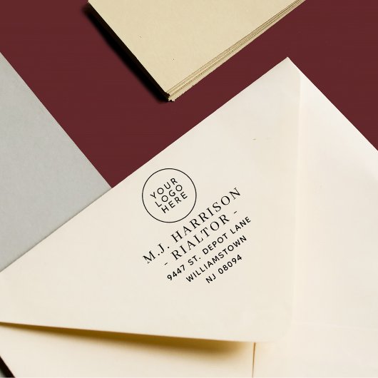 Modern Professional Name Logo Return Address Permastempel
