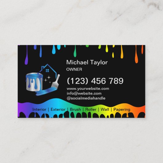 Modern Professional Painting Service Decoration Visitenkarte (Rückseite)