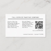 Modern Professional Painting Service QR Code  Visitenkarte (Rückseite)