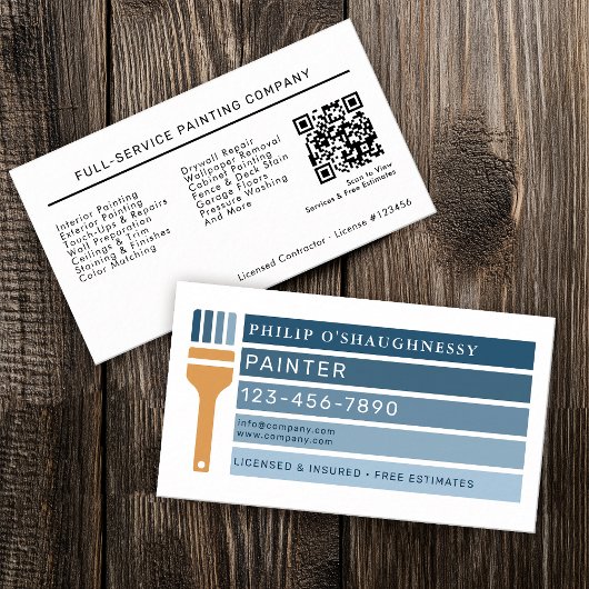 Modern Professional Painting Service QR Code  Visitenkarte