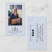 Modern Professional Photo Monogram Business Card Visitenkarte (Vorne/Hinten)