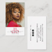 Modern Professional Photo Monogram Business Card Visitenkarte (Vorne/Hinten)