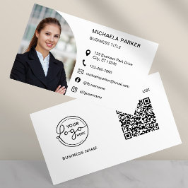 Modern Professional Photo QR Code Social Media Visitenkarte