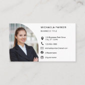 Modern Professional Photo QR Code Social Media Visitenkarte (Vorderseite)