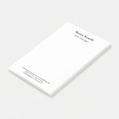 Modern Professional Plain Black & White Classical Post-it Klebezettel (angewinkelt)