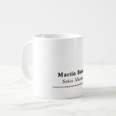 Modern Professional Plain Black & White Name Title Kaffeetasse (Vorderseite Links)
