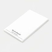 Modern Professional Plain Black & White Name Title Post-it Klebezettel (angewinkelt)