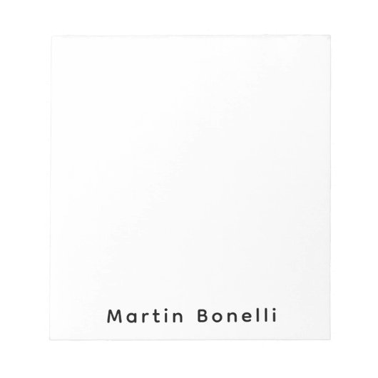 Modern Professional PlainCustom Own Name Notizblock (Vorderseite)