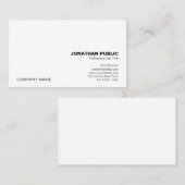 Modern Professional Simple Elegant White Company Visitenkarte (Vorne/Hinten)