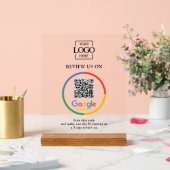 Modern Promotional Google Reviews QR Code Business Acrylschild (Hochzeit)