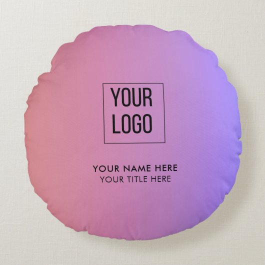 Modern Promotional Logo Business Rundes Kissen (Vorderseite)